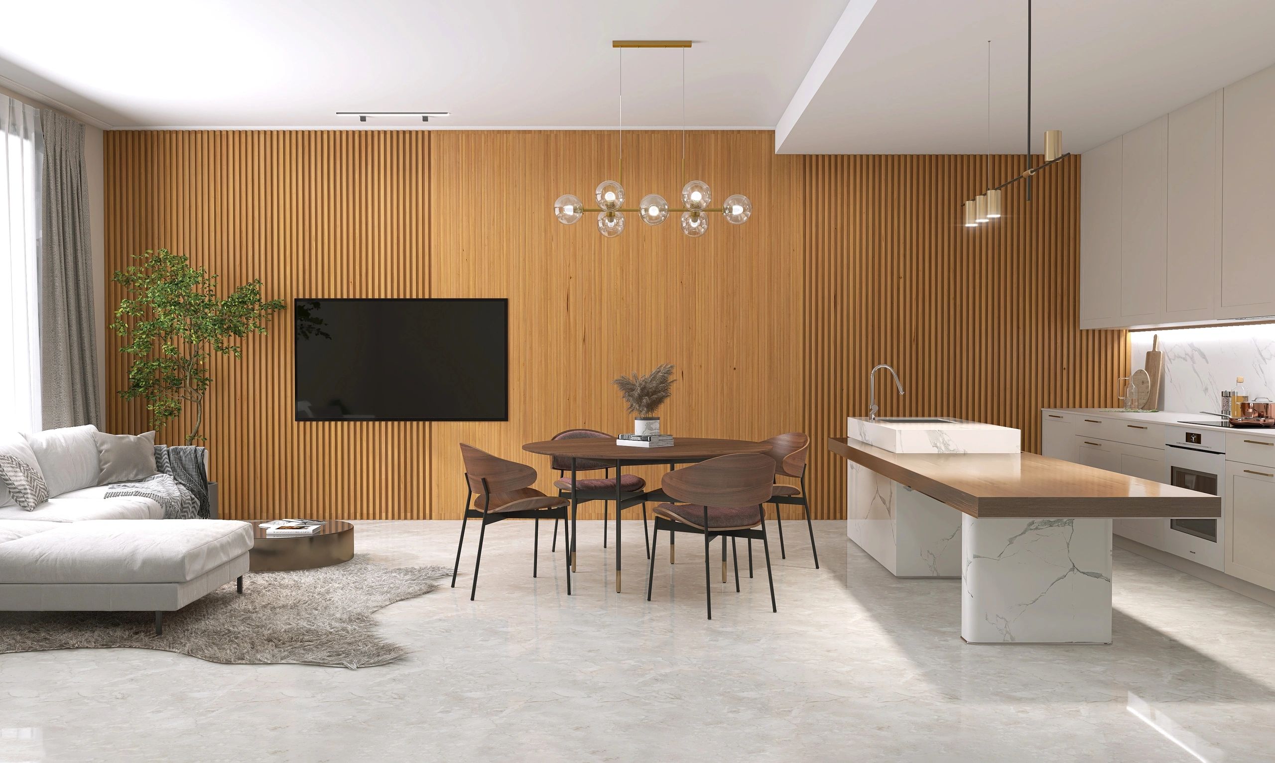 Luxury interior featuring a modern dining table