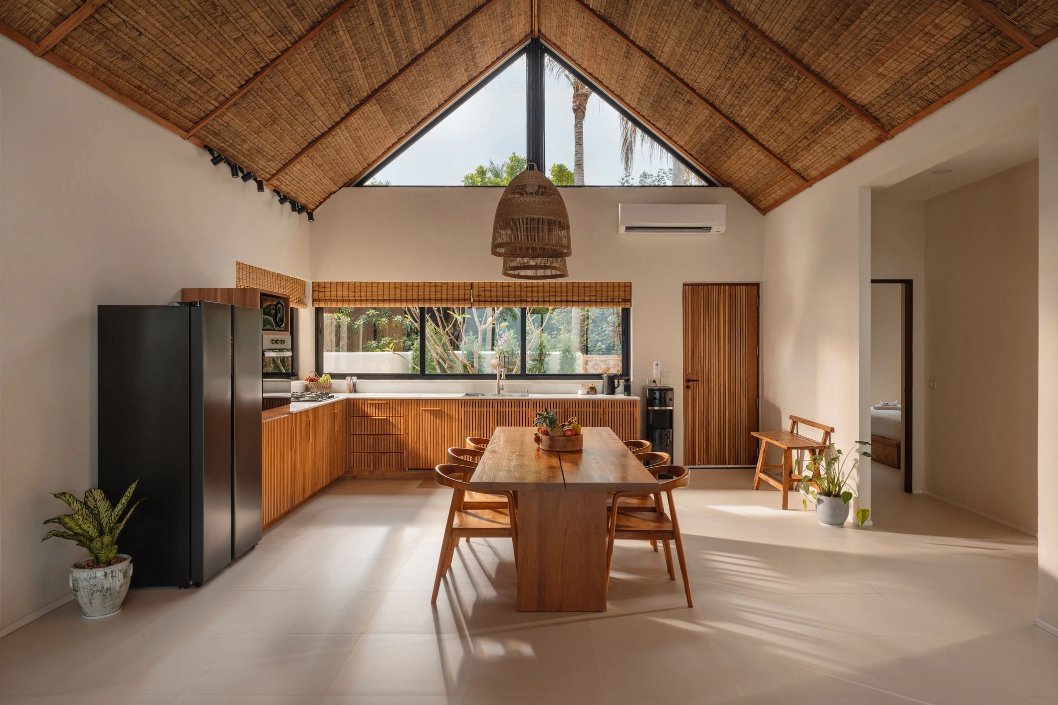 Wooden dining table interior